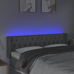 Világosszürke szövet LED-es fejtámla 147 x 16 x 78/88 cm 4