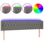 Sötétszürke szövet LED-es fejtámla 183 x 16 x 78/88 cm 2