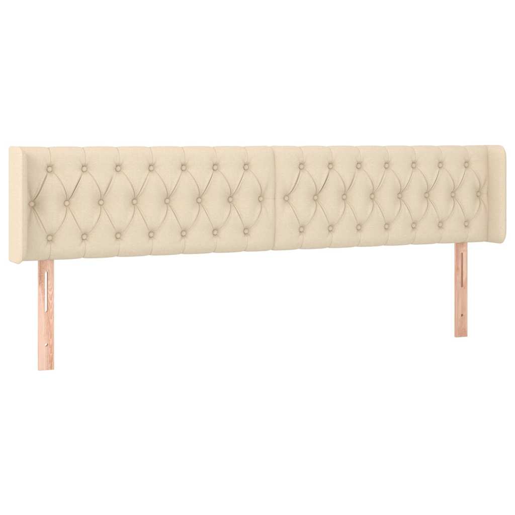 Krémszínű szövet LED-es fejtámla 183 x 16 x 78/88 cm 3