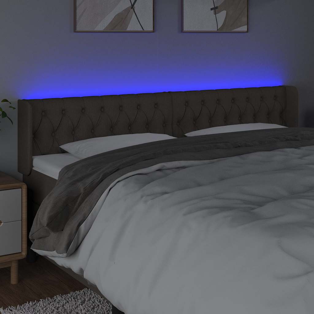 Tópszínű szövet LED-es fejtámla 203 x 16 x 78/88 cm 4