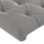 Világosszürke bársony LED-es fejtámla 93 x 16 x 78/88 cm 5
