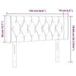 Sötétszürke bársony LED-es fejtámla 103 x 16 x 78/88 cm 6
