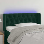 Sötétzöld bársony LED-es fejtámla 103 x 16 x 78/88 cm