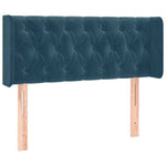 Sötétkék bársony LED-es fejtámla 103 x 16 x 78/88 cm 3