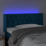 Sötétkék bársony LED-es fejtámla 103 x 16 x 78/88 cm 4