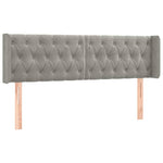 Világosszürke bársony LED-es fejtámla 147 x 16 x 78/88 cm 3