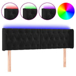 Fekete bársony LED-es fejtámla 147 x 16 x 78/88 cm 2