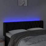 Fekete bársony LED-es fejtámla 147 x 16 x 78/88 cm 4