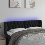 Fekete bársony LED-es fejtámla 147 x 16 x 78/88 cm