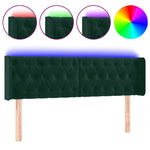 Sötétzöld bársony LED-es fejtámla 163 x 16 x 78/88 cm 2