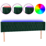Sötétzöld bársony LED-es fejtámla 203 x 16 x 78/88 cm 2