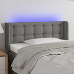 Sötétszürke szövet LED-es fejtámla 83 x 16 x 78/88 cm