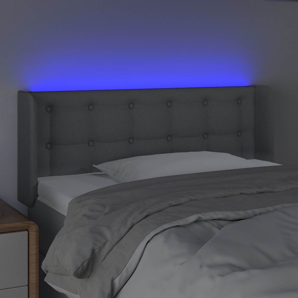 Világosszürke szövet LED-es fejtámla 103 x 16 x 78/88 cm 4