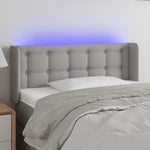Világosszürke szövet LED-es fejtámla 103 x 16 x 78/88 cm