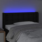 Fekete szövet LED-es fejtámla 103 x 16 x 78/88 cm 4
