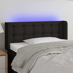 Fekete szövet LED-es fejtámla 103 x 16 x 78/88 cm