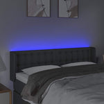 Sötétszürke szövet LED-es fejtámla 147 x 16 x 78/88 cm 4