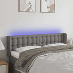 Sötétszürke szövet LED-es fejtámla 147 x 16 x 78/88 cm