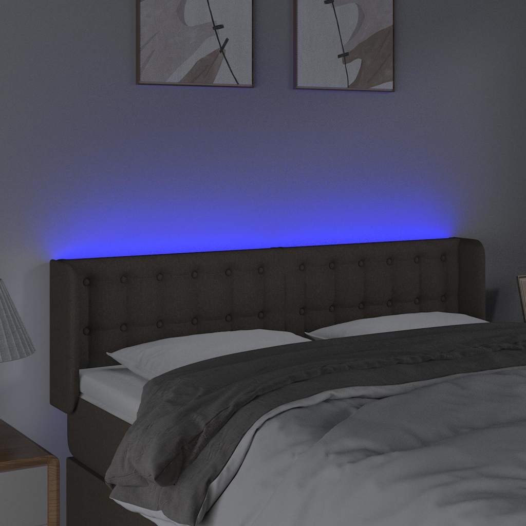 Tópszínű szövet LED-es fejtámla 147 x 16 x 78/88 cm 4