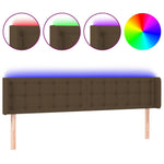 Sötétbarna szövet LED-es fejtámla 163 x 16 x 78/88 cm 2