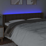 Sötétbarna szövet LED-es fejtámla 163 x 16 x 78/88 cm 4