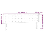 Sötétbarna szövet LED-es fejtámla 203 x 16 x 78/88 cm 6