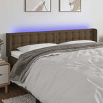 Sötétbarna szövet LED-es fejtámla 203 x 16 x 78/88 cm