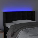 Fekete bársony LED-es fejtámla 83 x 16 x 78/88 cm 4