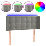 Világosszürke bársony LED-es fejtámla 93 x 16 x 78/88 cm 2