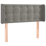 Világosszürke bársony LED-es fejtámla 103 x 16 x 78/88 cm 3