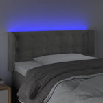 Világosszürke bársony LED-es fejtámla 103 x 16 x 78/88 cm 4