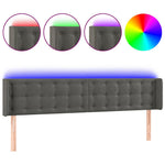 Sötétszürke bársony LED-es fejtámla 163 x 16 x 78/88 cm 2