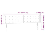 Sötétszürke bársony LED-es fejtámla 163 x 16 x 78/88 cm 6