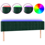Sötétzöld bársony LED-es fejtámla 183 x 16 x 78/88 cm 2