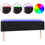 Fekete bársony LED-es fejtámla 203 x 16 x 78/88 cm 2