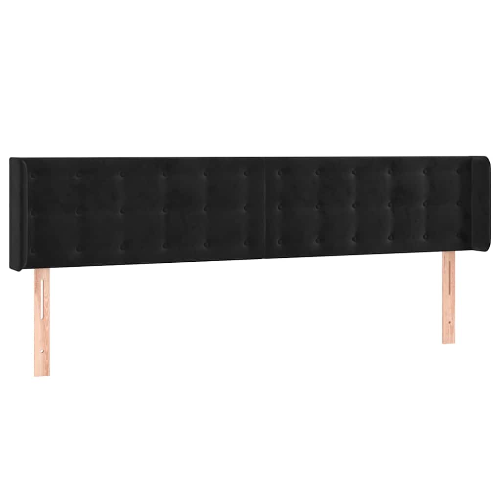 Fekete bársony LED-es fejtámla 203 x 16 x 78/88 cm 3