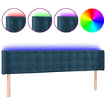 Sötétkék bársony LED-es fejtámla 203 x 16 x 78/88 cm 2