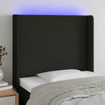 Fekete szövet LED-es fejtámla 83x16x118/128 cm