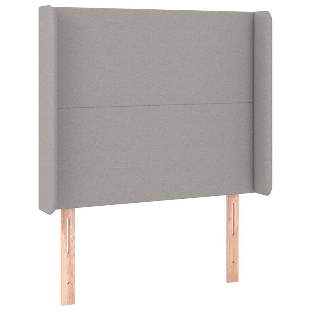 Világosszürke szövet LED-es fejtámla 93x16x118/128 cm 3