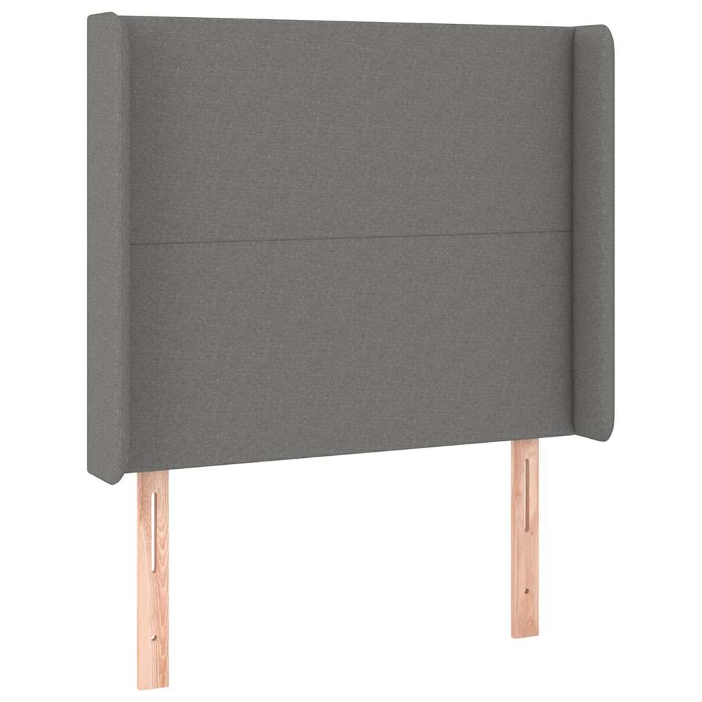 Sötétszürke szövet LED-es fejtámla 103x16x118/128 cm 3