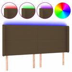 Sötétbarna szövet LED-es fejtámla 163x16x118/128 cm 2
