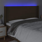 Sötétbarna szövet LED-es fejtámla 163x16x118/128 cm 4