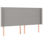 Világosszürke szövet LED-es fejtámla 183x16x118/128 cm 3