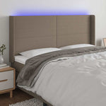 Tópszínű szövet LED-es fejtámla 183x16x118/128 cm