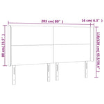 Fekete szövet LED-es fejtámla 203x16x118/128 cm 6