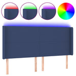 Kék szövet LED-es fejtámla 203x16x118/128 cm 2
