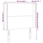 Fekete bársony LED-es fejtámla 93x16x118/128 cm 6