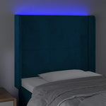 Sötétkék bársony LED-es fejtámla 103x16x118/128 cm 4