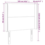 Sötétkék bársony LED-es fejtámla 103x16x118/128 cm 7