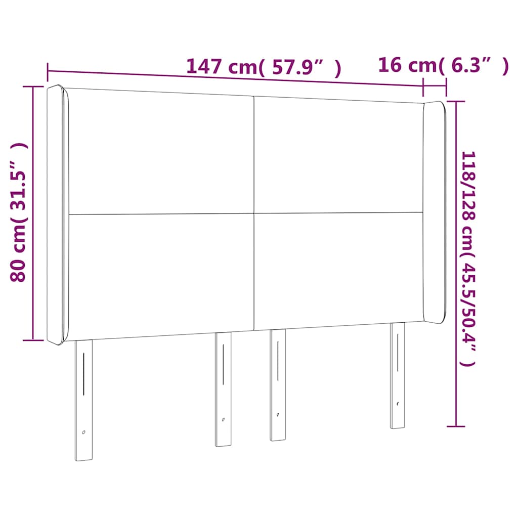 Rózsaszín bársony LED-es fejtámla 147x16x118/128 cm 6